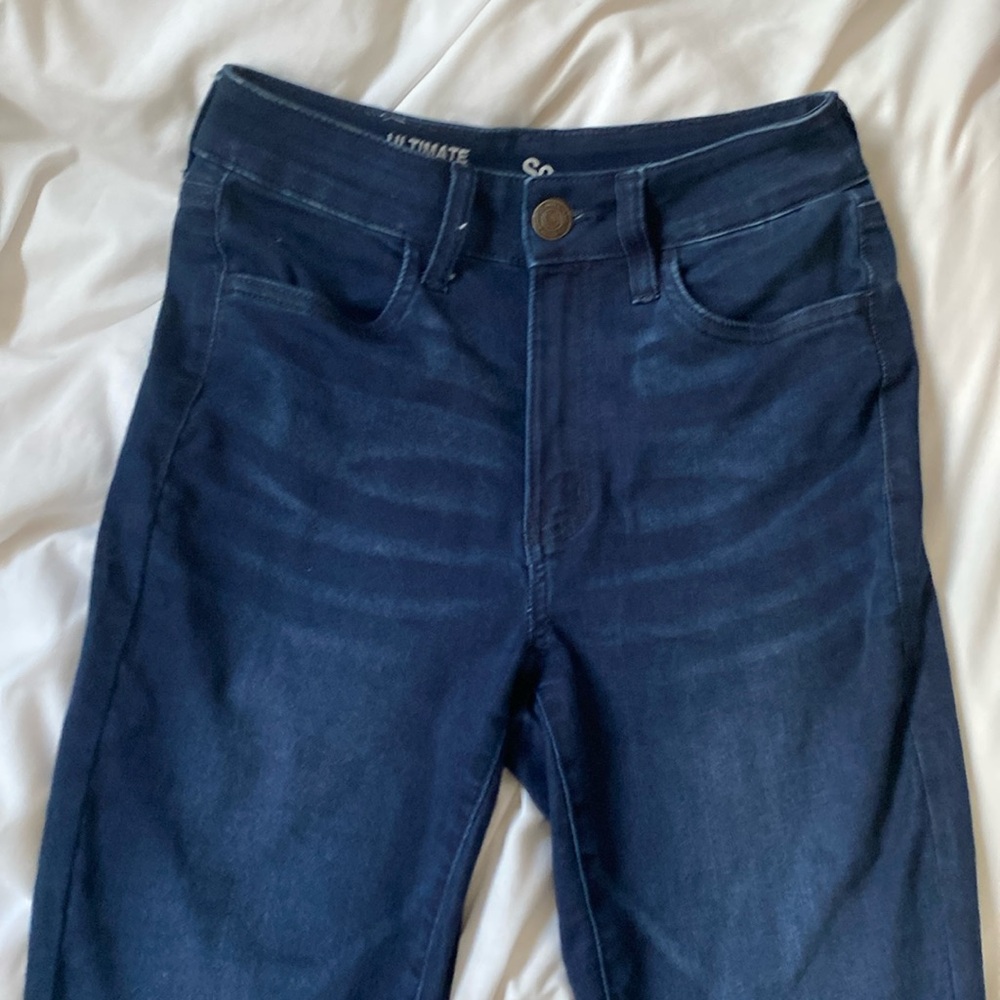 So Ultimate Super High Rise Jeggings, Dark Blue Stretchy Jeggings, Size 5